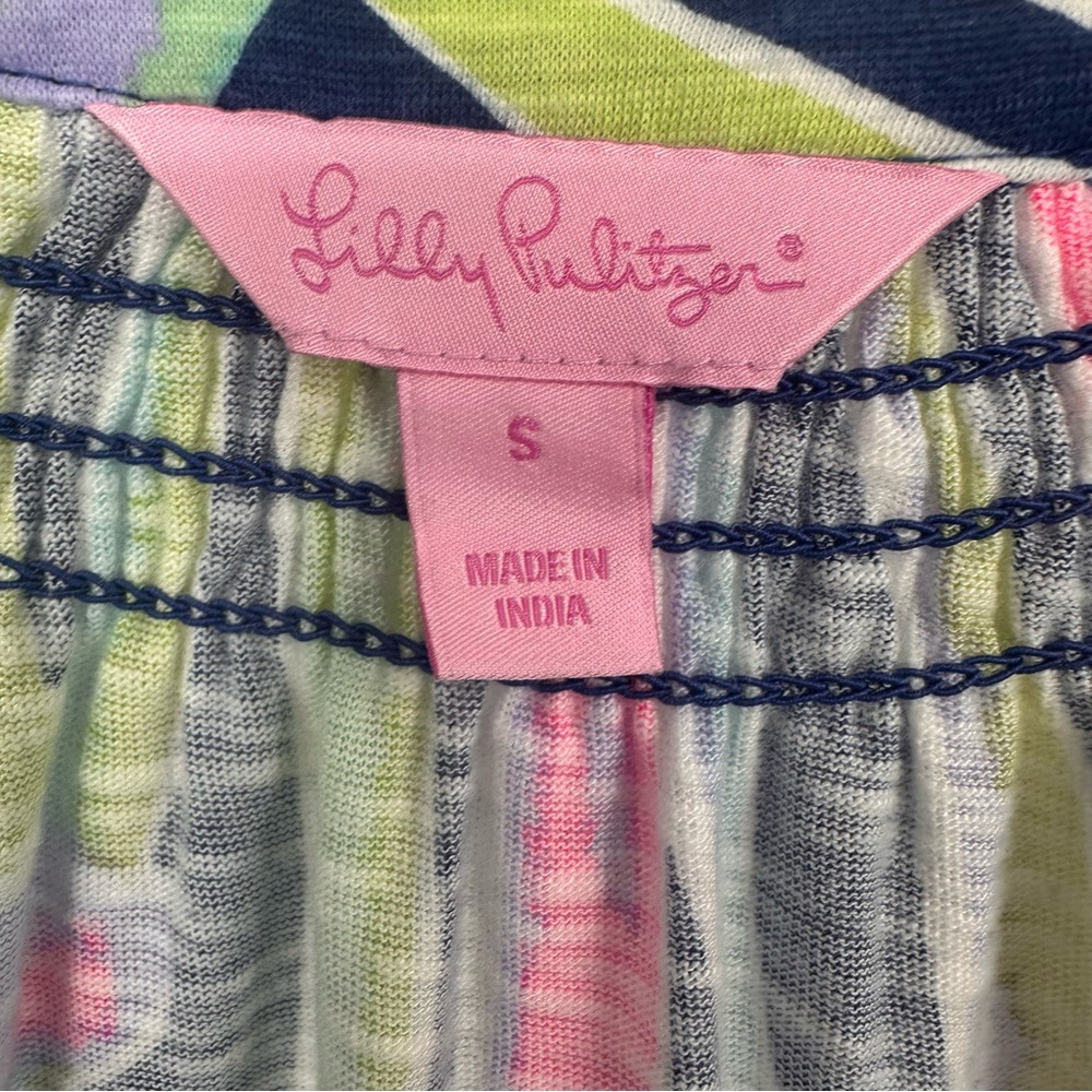 Lilly Pulitzer Sleeveless Cotton Essie Dress Indigo Sea Dreamin Small | L291 - Picture 2 of 6